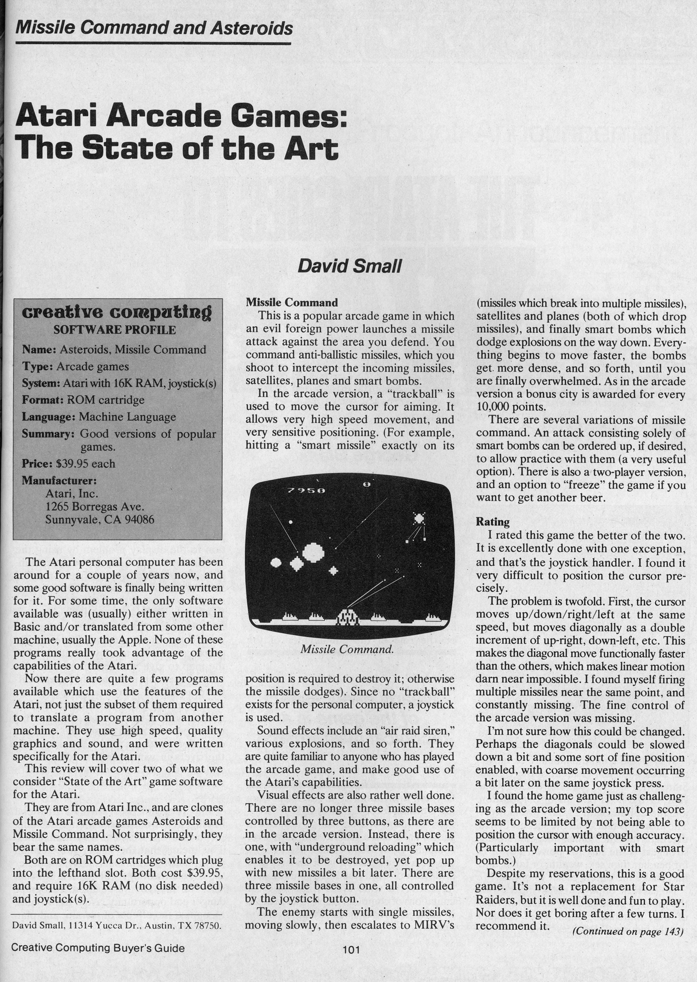 Missile Command - Video Game Morgue File