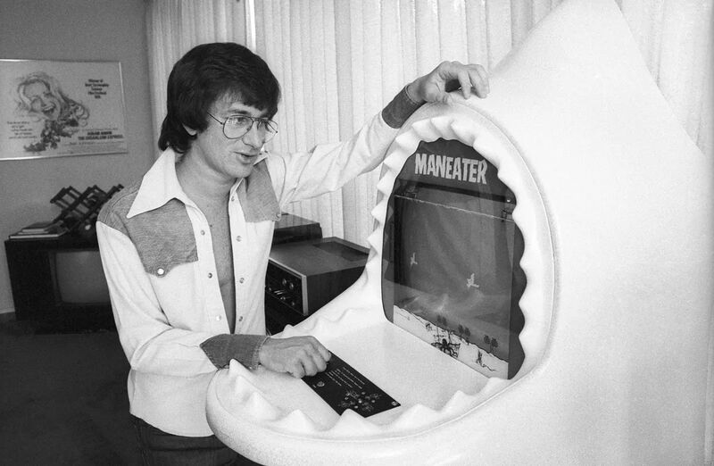 File:Steven Spielberg with Maneater in his office 1975.jpg