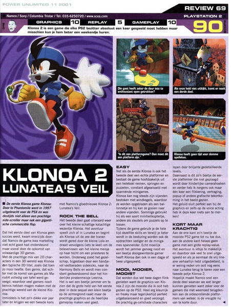 File:Klonoa 2 Lunatea's Veil Dutch review in Power Unlimited issue 95.pdf