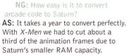 Question mentioning the Saturn conversion from an interview with Akio Sakai in Next Generation (dated May 1996)
