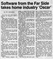 Coverage of the SPA Excellence in Software Awards; Martian Memorandum won Best Fantasy and Role-Playing Game (April 1992)