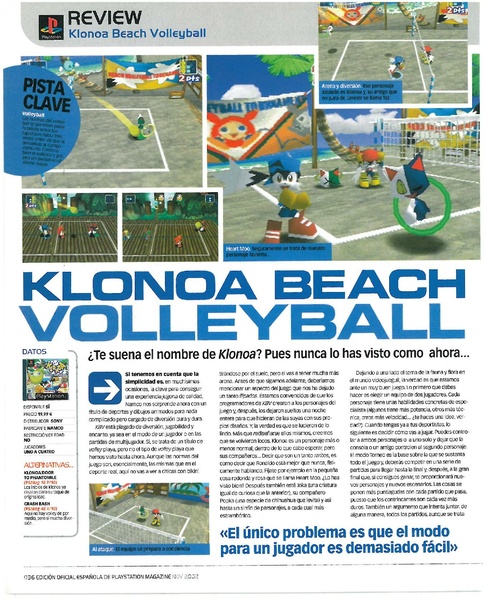 File:Klonoa Beach Volleyball review in PlayStation Magazine Spain issue 71.pdf
