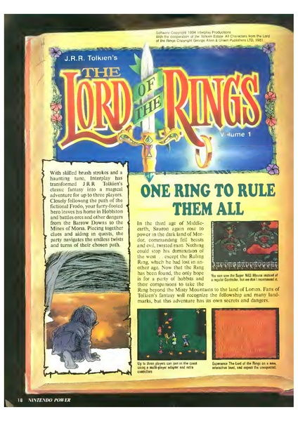 File:Feature LOTR Nintendo Power Issue 063 August 1994.pdf