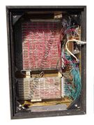 Inside the first handwired prototype unit. (1975)