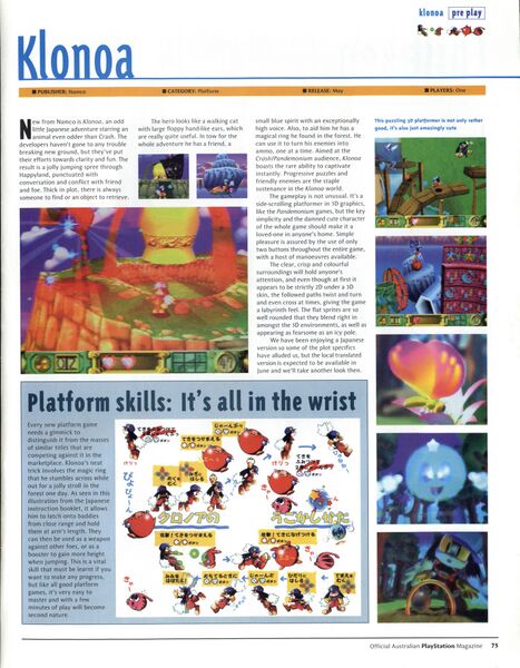 File:Klonoa Door to Phantomile preview in Official Australian PlayStation Magazine issue 9 Next Gaming.jpg