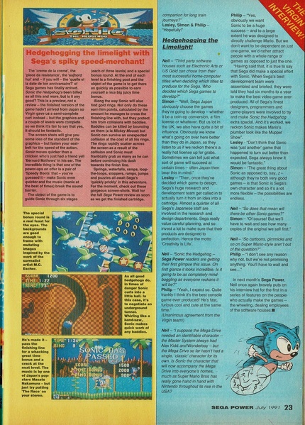 File:Sonic 1 MD preview and partial interview in Sega Power issue 20.pdf