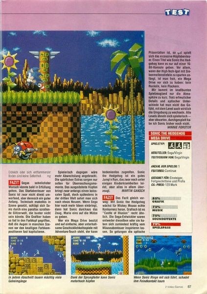 File:Sonic 1 MD German review in VideoGames from June 7 1991.pdf