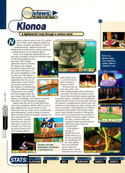 File:Klonoa Door to Phantomile preview in Official US PlayStation Magazine issue 4.jpg