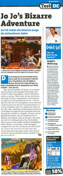 File:JJBA Capcom Dreamcast German review in Video Games June 2000.png
