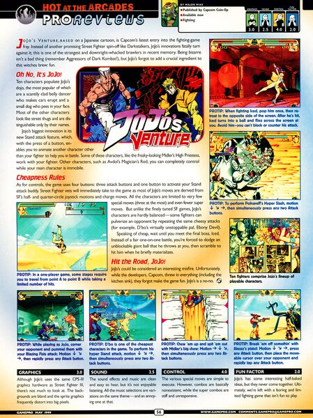 File:JJBA Capcom arcade review in GamePro issue 128.jpg