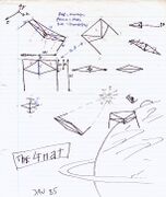Sketches for the Gnat spacecraft.