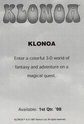 Klonoa Door to Phantomile mention in Namco 1997 release schedule booklet.jpeg