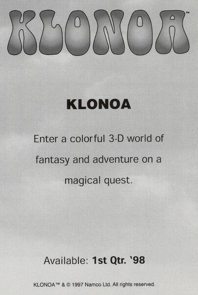 File:Klonoa Door to Phantomile mention in Namco 1997 release schedule booklet.jpeg