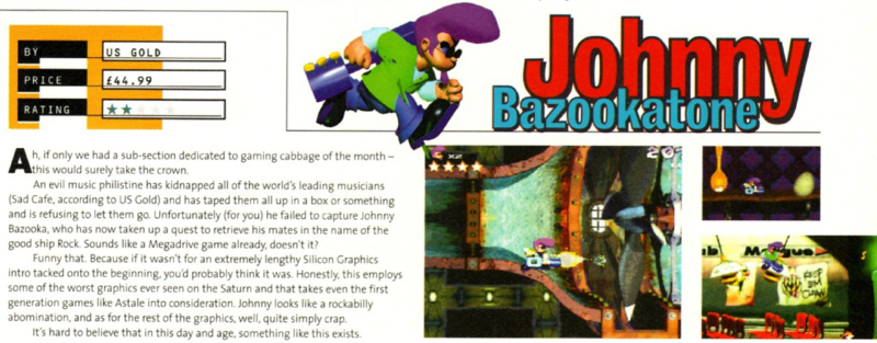 File:Johnny Bazookatone Saturn short review Sega Saturn Magazine issue 5.png