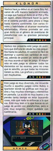 File:Klonoa Empire of Dreams Spanish panel review in Club Nintendo issue 10.jpg